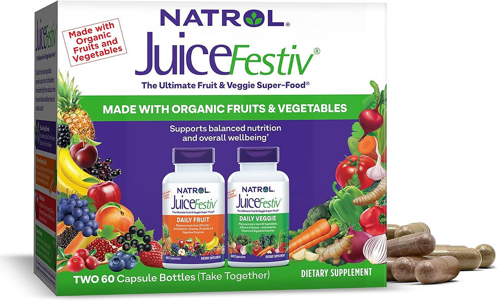Natrol JuiceFestiv Fruit & Veggie Super-Food Capsules 60 Count 2-Pack Front View