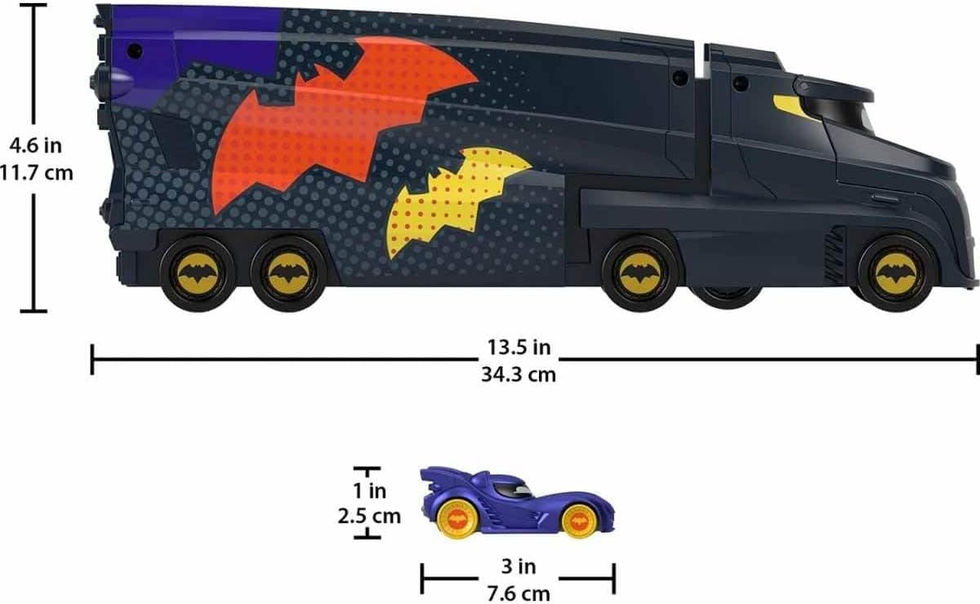Fisher-Price DC Batwheels Big Rig Playset Ramp Open with Vehicles Loaded