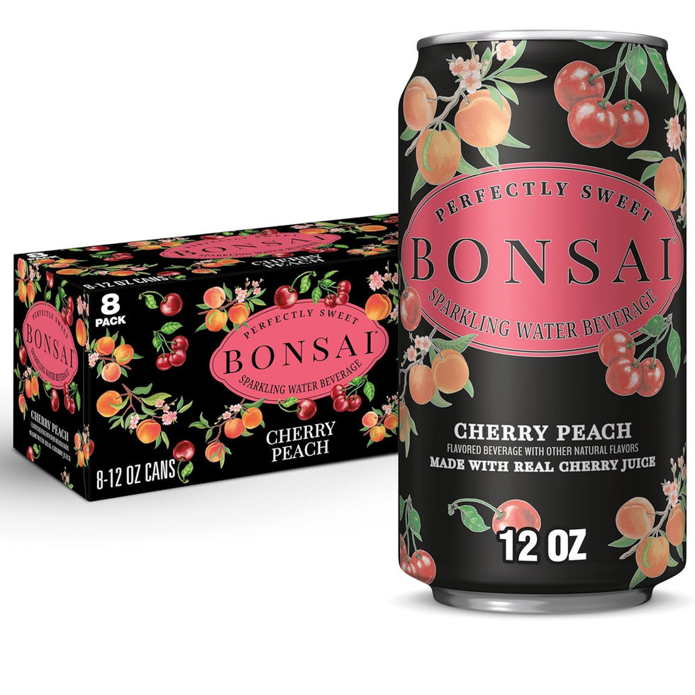 Bonsai Cherry Peach Sparkling Water 8-Pack 12 fl oz Cans Front View