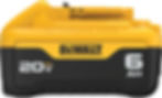 DEWALT 20V MAX 6Ah Lithium Ion Battery DCB206 Front View