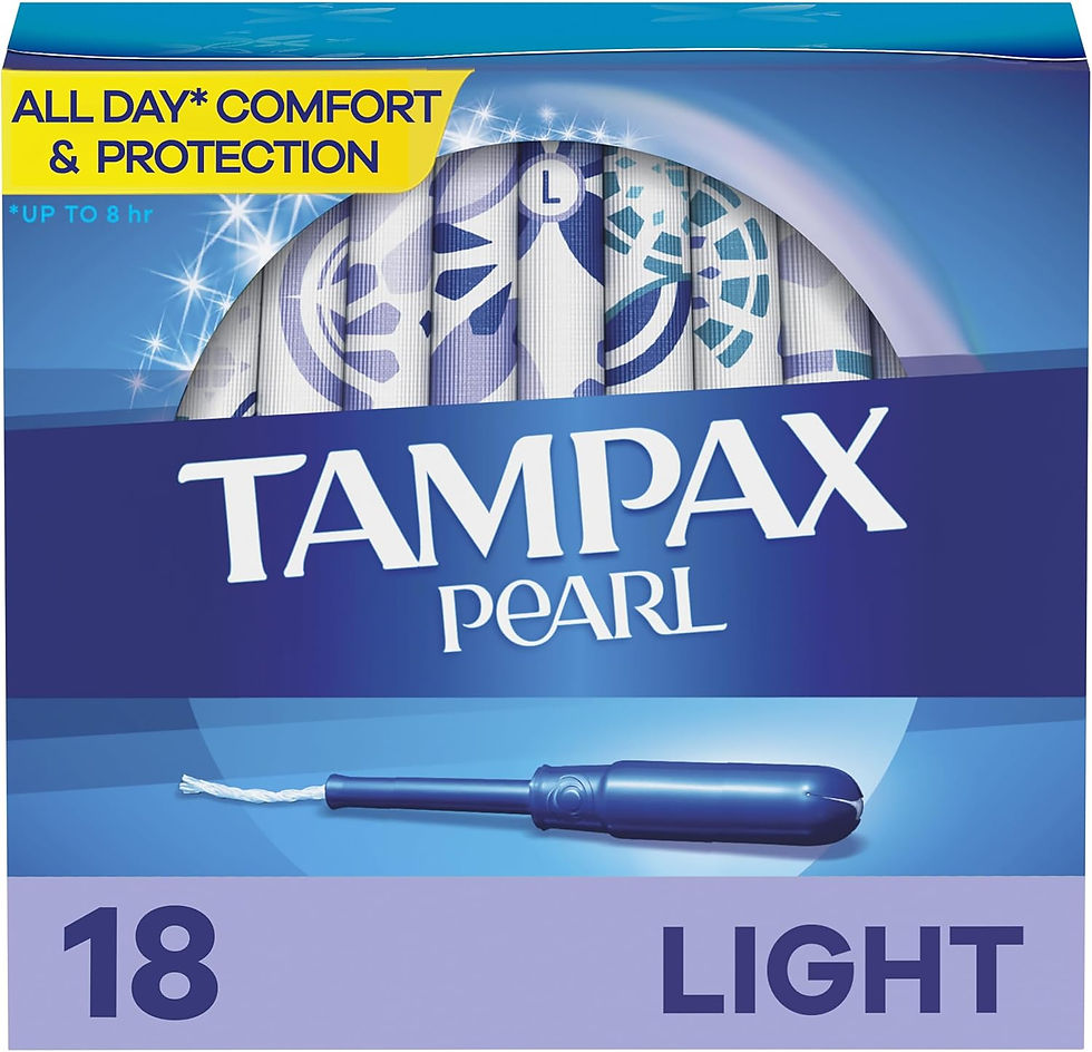 Tampax Pearl Light Absorbency Tampons 18 Count Box Front View