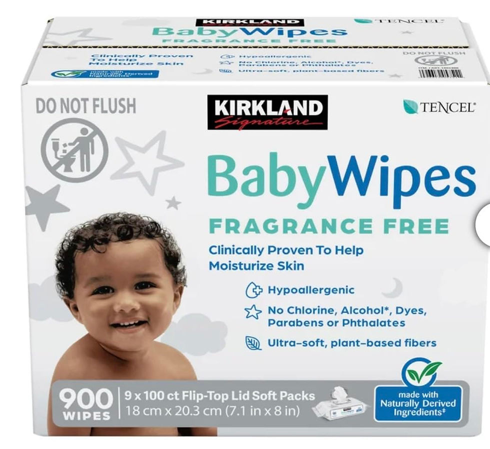 Kirkland Signature Baby Wipes 900 Count Box Front View – Unscented, Ultra Soft