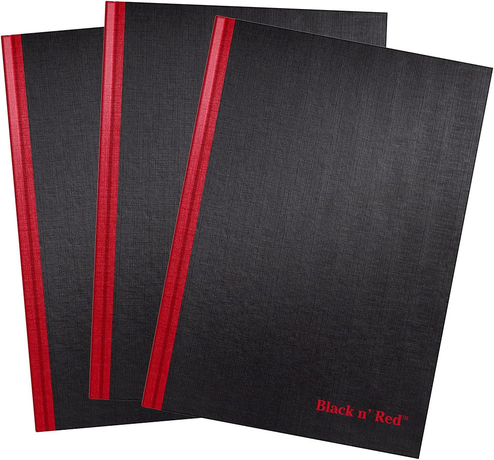 Black n' Red Business Notebook 3 Pack Hardcover 11-3/4 x 8-1/4 Front View