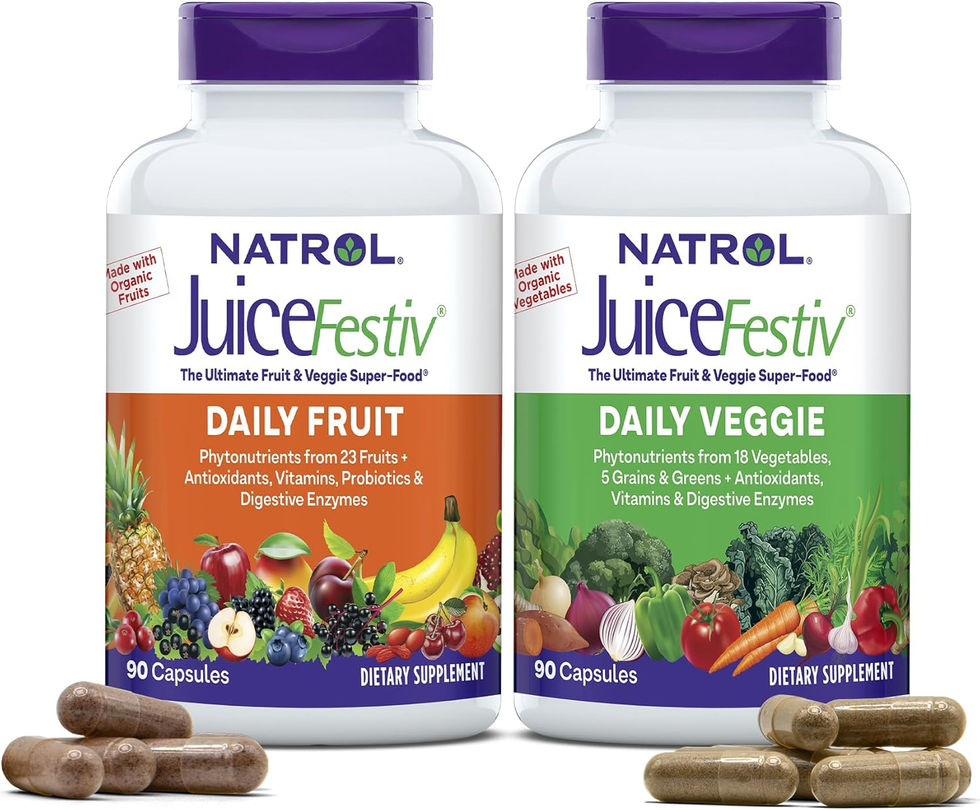 Natrol JuiceFestiv Fruit and Veggie Superfood Capsules 2-Pack Bottle Front