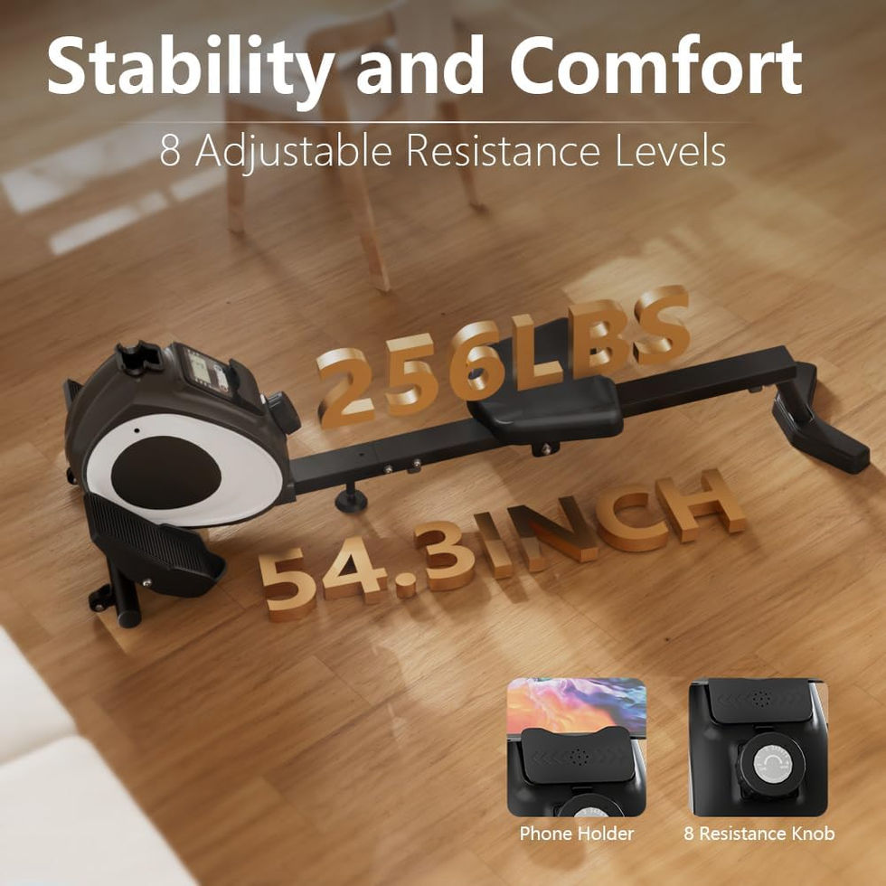 Upreign Magnetic Rowing Machine for Home Adjustable 8-Speed Resistance Front View