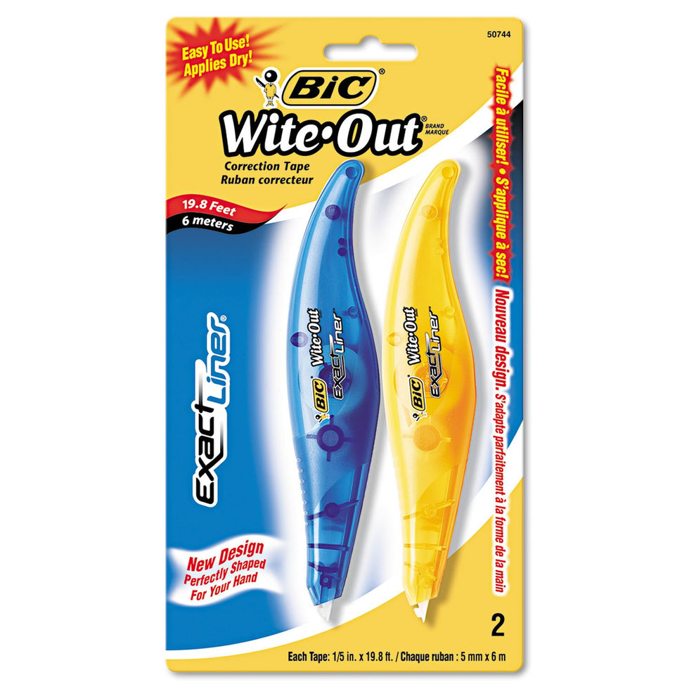 BIC Wite-Out Exact Liner Correction Tape 2-Count Pack Front View
