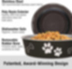 Loving Pets Bella Spill-Proof Nonslip Dog & Cat Food Bowl Side Angle