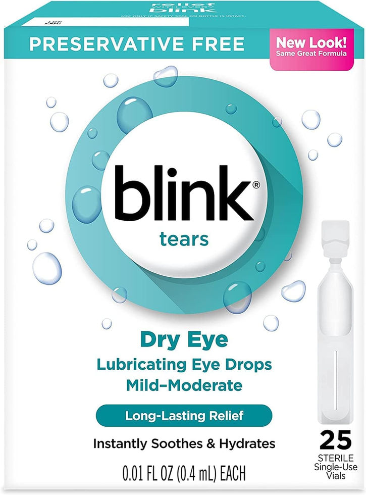 BLINK Tears Lubricating Eye Drops Mild-Moderate Dry Eye 25 Count Front View
