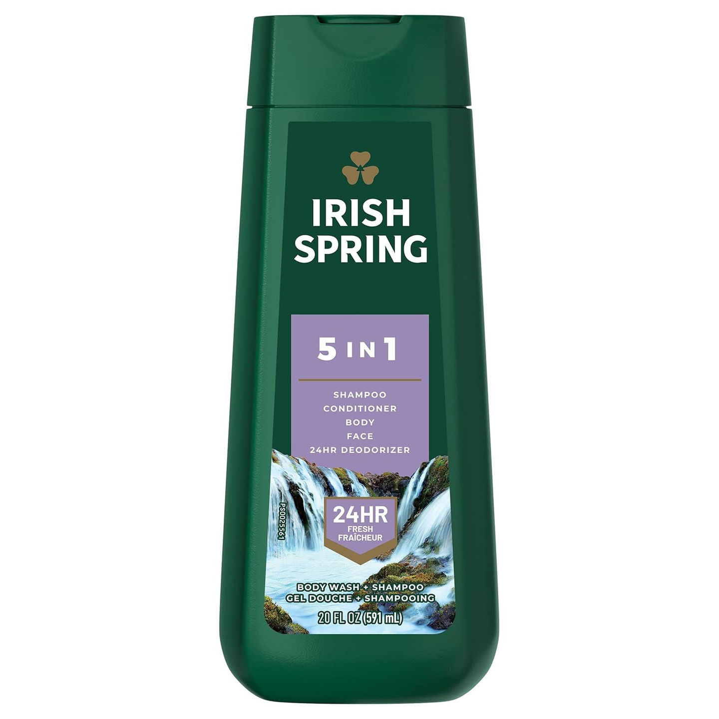 Irish Spring 5-in-1 Body Wash 20 Oz Bottle Front View – Eucalyptus Scent