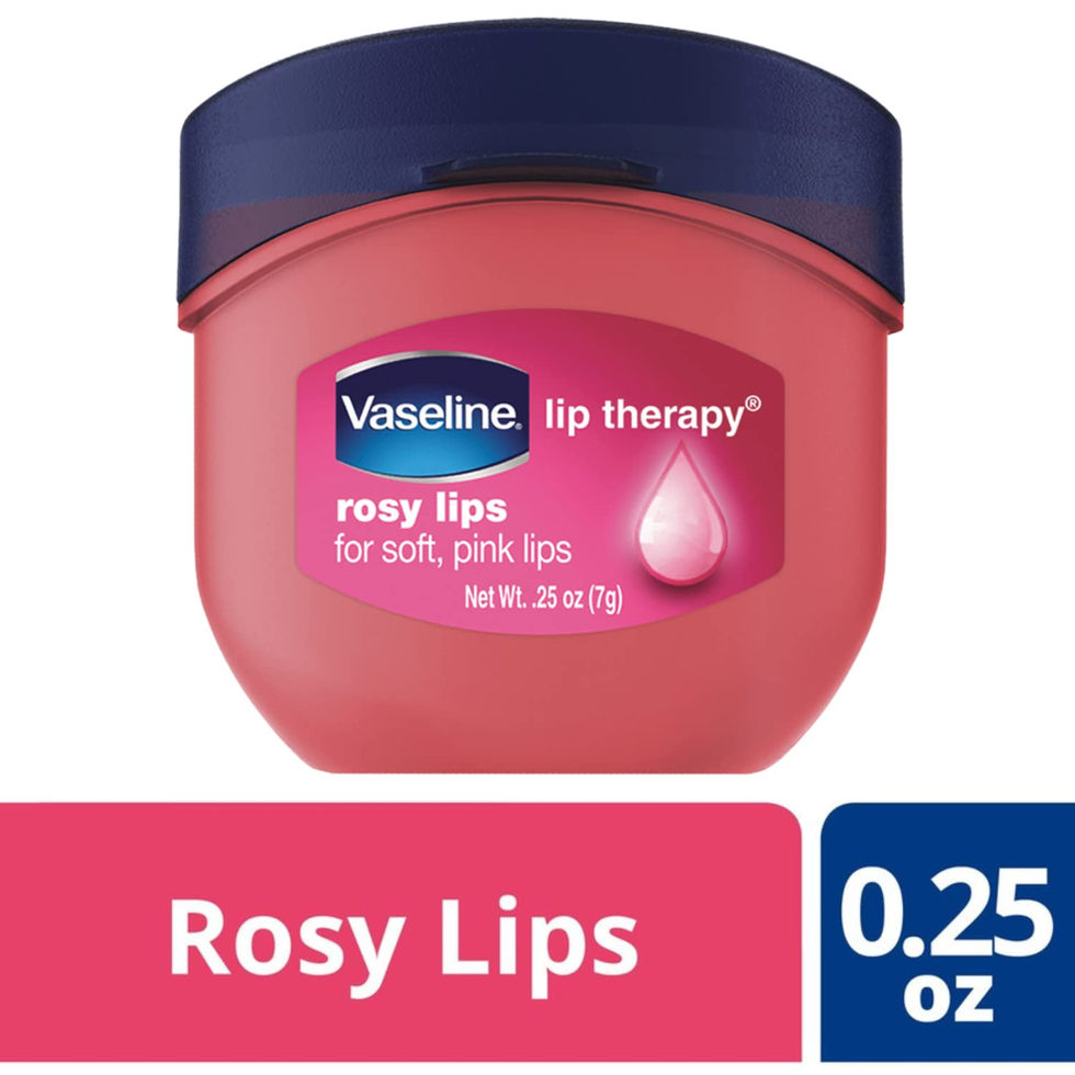 Vaseline Rosy Lips Mini Jar 0.25 oz Open View Showing Pink Balm