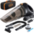 THISWORX Car Vacuum Cleaner Black Front View with 3 Attachments