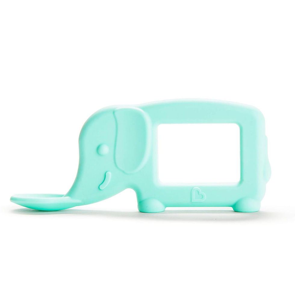 Munchkin Baby Toon Silicone Teether Spoon Elephant Mint Front View
