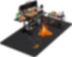 TAOMAND Large 60x40 Inches Under Grill Mat – Fireproof Outdoor BBQ Mat Front View