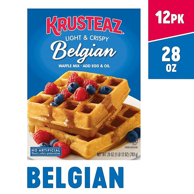 Krusteaz Light & Crispy Belgian Waffle Mix Pack of 3 Boxes