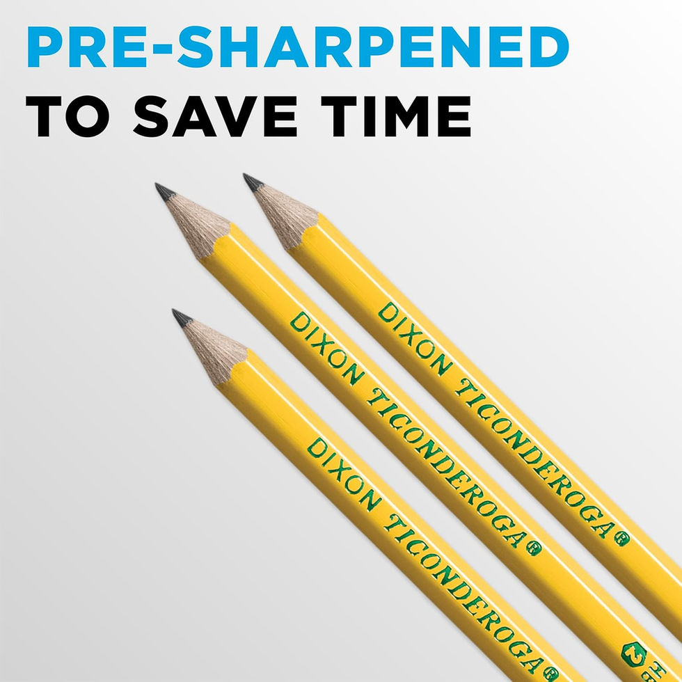 Ticonderoga Triangular Graphite Pencil with Latex-Free Eraser, Pack of 18