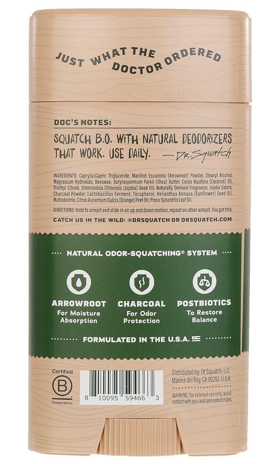Aluminum-Free Men’s Deodorant Pine Tar Stick Packaging