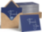 VNS Creations Thank You Cards 100 Pack Navy Blue 4x6 Bulk Set Front View