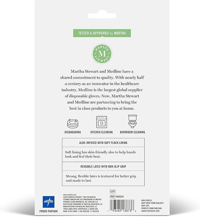 Martha Stewart Household Cleaning Gloves Medium/Large – Slip-Resistant Palm Design