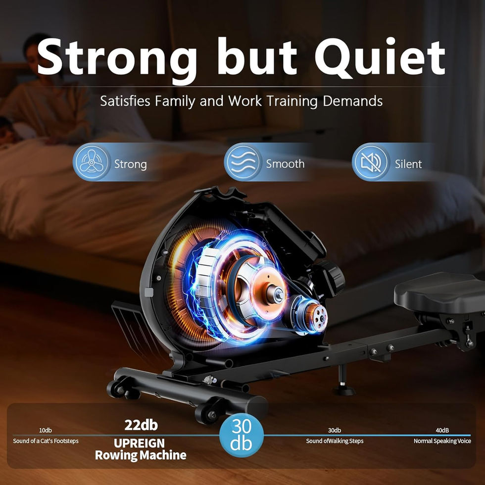 Black Upreign Rowing Machine with Alloy Steel Frame and Tablet Holder