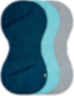 Green Sprouts Organic Cotton Muslin Burp Cloths 3-Pack Blue Front View
