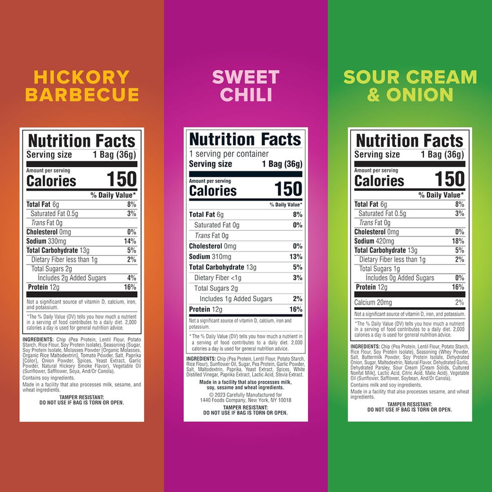 Pure Protein Popped Crisps Variety Pack Hickory Barbecue Sour Cream & Onion Sweet Chili Top View