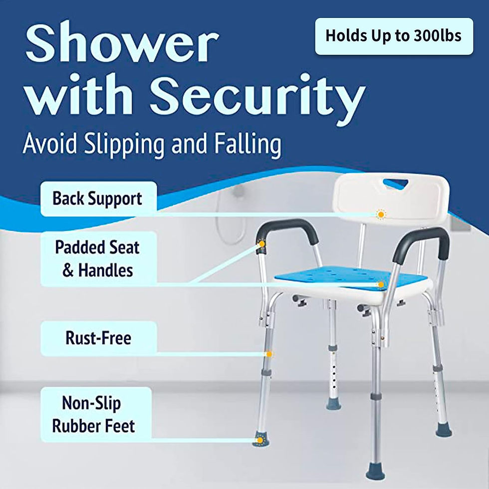 Medokare Adjustable Bath Chair for Seniors Elderly Handicap Side Angle