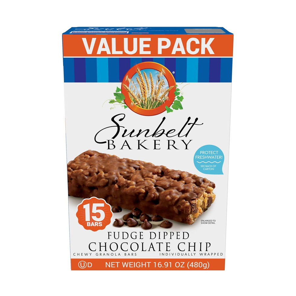 Sunbelt Bakery Fudge Dipped Chocolate Chip Chewy Granola Bars 15 Count Box Front View