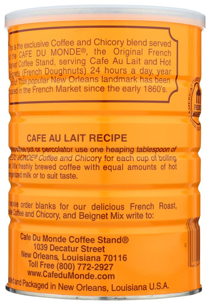 Cafe Du Monde Coffee Cans Close-Up Dark Roast Ground Coffee