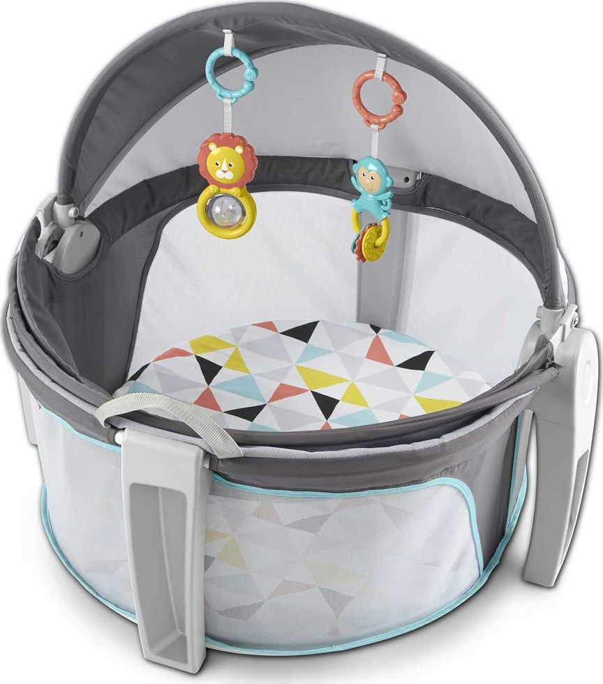 Fisher-Price Portable Bassinet Windmill Color Front View – Travel Baby Dome with Canopy