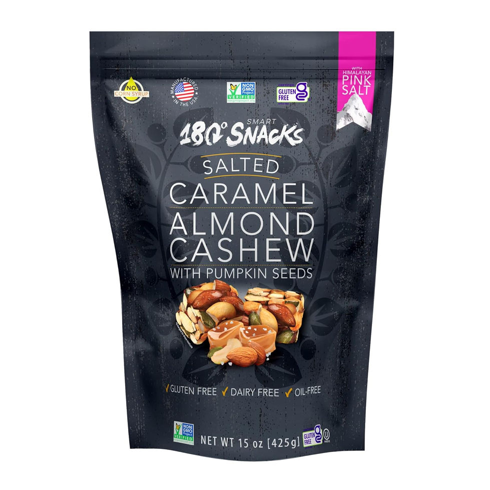 180 Snacks Salted Caramel Almond Cashew Clusters 15 oz Bag Front View