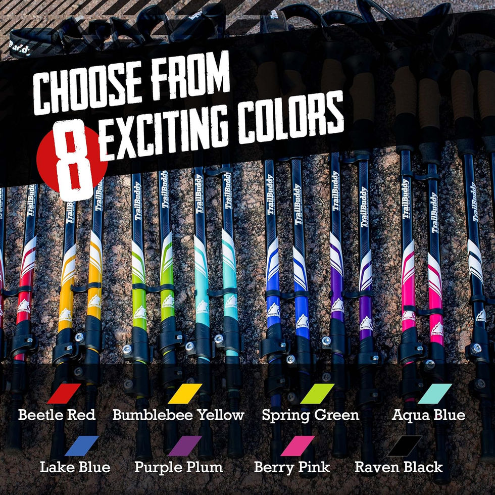 TrailBuddy Hiking Poles Adjustable 54 Inch Outdoor Gear in Carry Bag