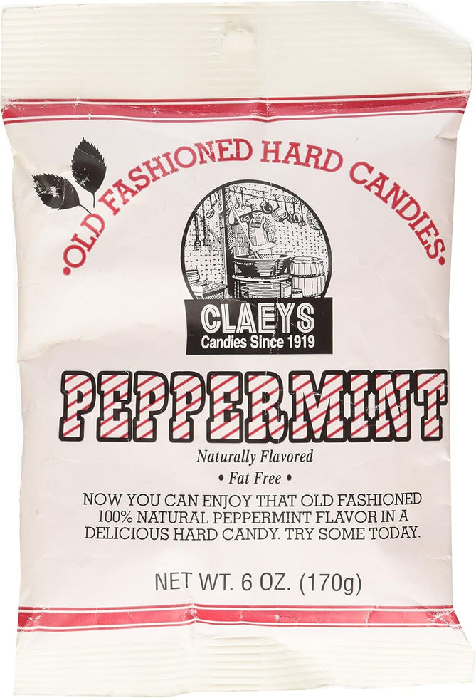 Claey's Old Fashioned Hard Candy Peppermint 6 oz Bag Front View