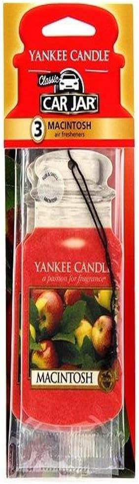 Yankee Candle Macintosh Car Freshener Red Jar Front View