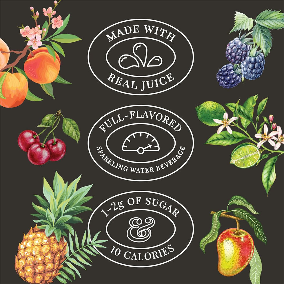 Bonsai Cherry Peach Sweetened Sparkling Water Label and Packaging Close-Up