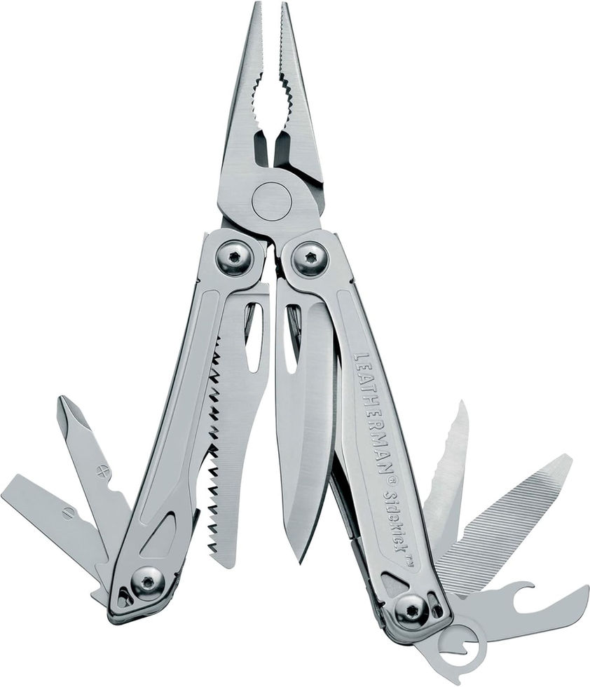 LEATHERMAN Sidekick Multitool Stainless Steel with Nylon Sheath Front View