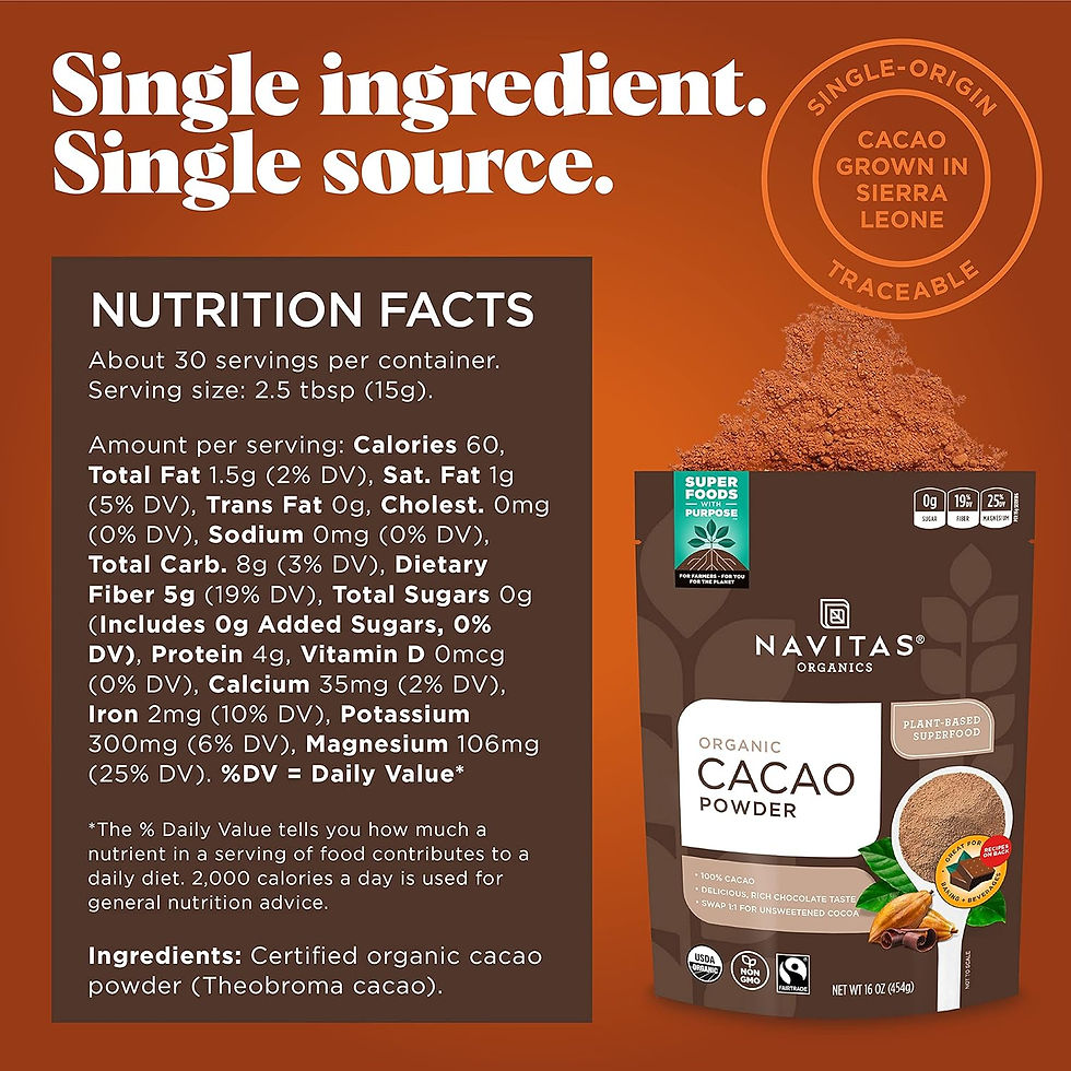 Navitas Organic Cacao Powder Resealable Bags Nutrient-Rich Chocolate Powder