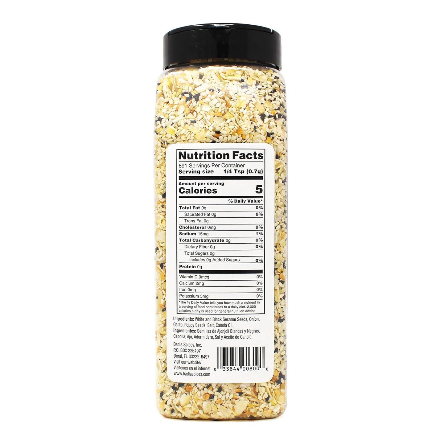 Badia Everything Bagel Seasoning Canister Close-Up
