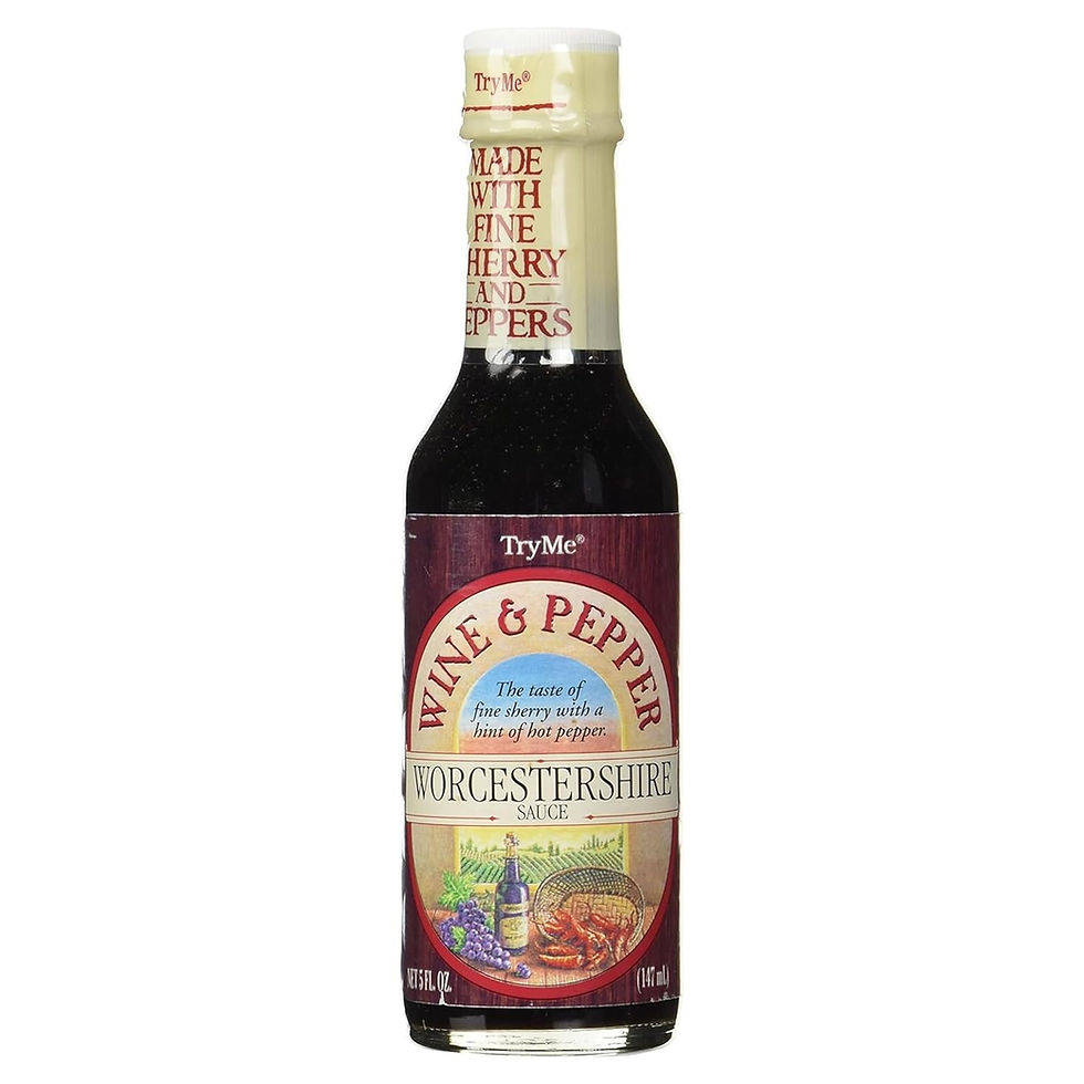 Try Me Wine and Pepper Worcestershire Sauce 5oz Bottle Front Label View