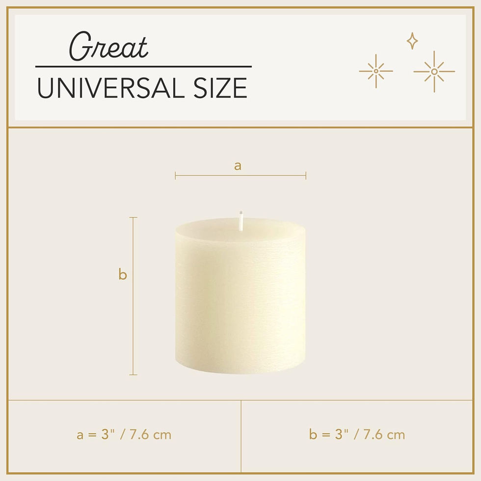 Melt Candle Company 3 Pack Pillar Candles for Weddings and Home Décor – 3 Inch Ivory Candle Display