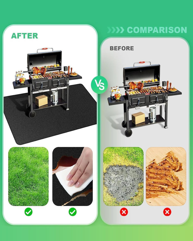 TAOMAND Outdoor Grill Mat Under Charcoal Grill on Deck – 60x40 Inches Protective Mat