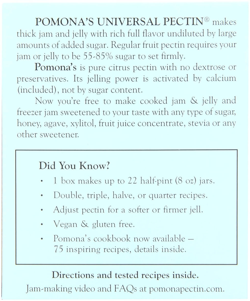 Pomona’s Sugar-Free Vegan Pectin Packaging Side Angle