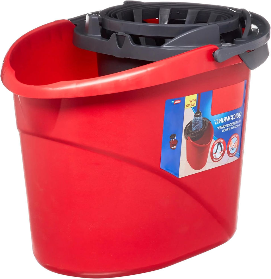 DqOasd Quick Wring Bucket 2.5 Gallon Red Mop Bucket Front View