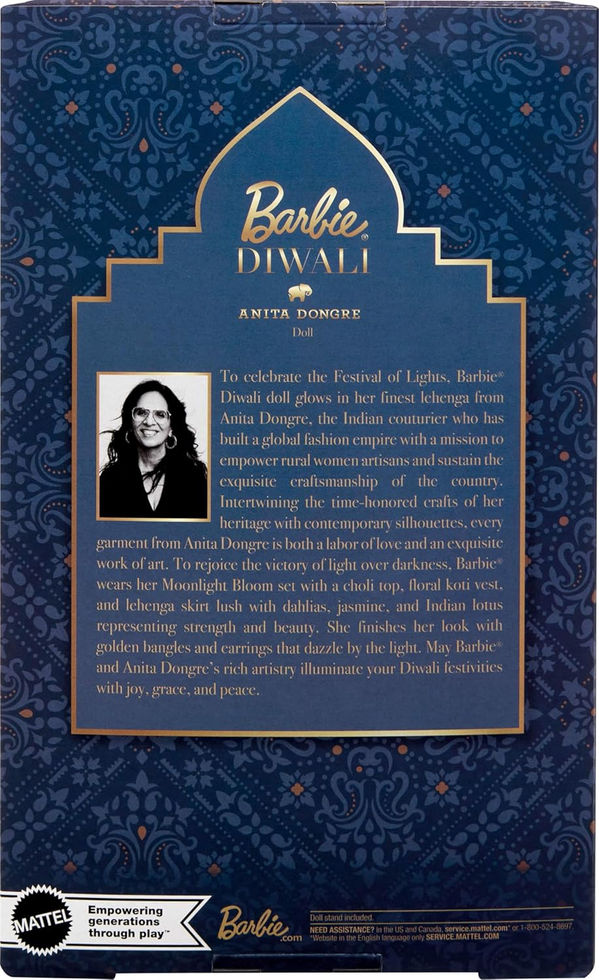 Barbie Fashion Doll Moonlight Bloom Lehenga Side & Back View