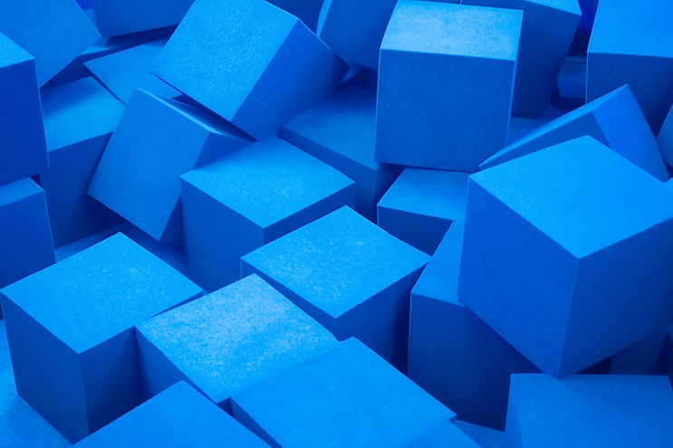 Cubes. Many cubes of blue. Foam cubes..jpg