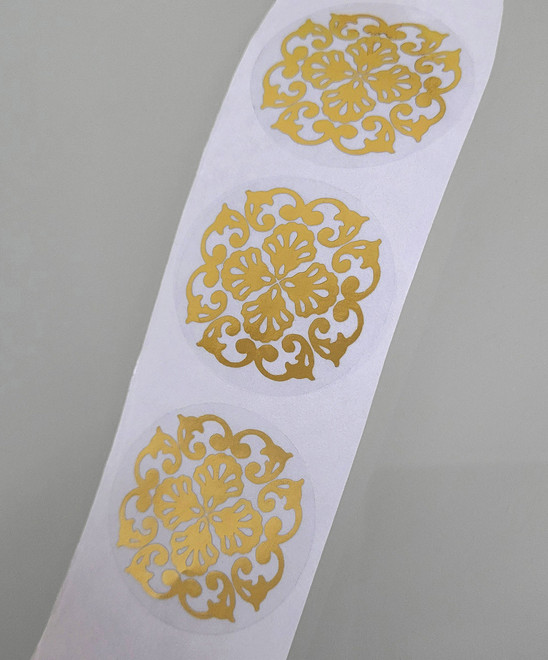 Luxury gold foil seal sticker for elegant packaging