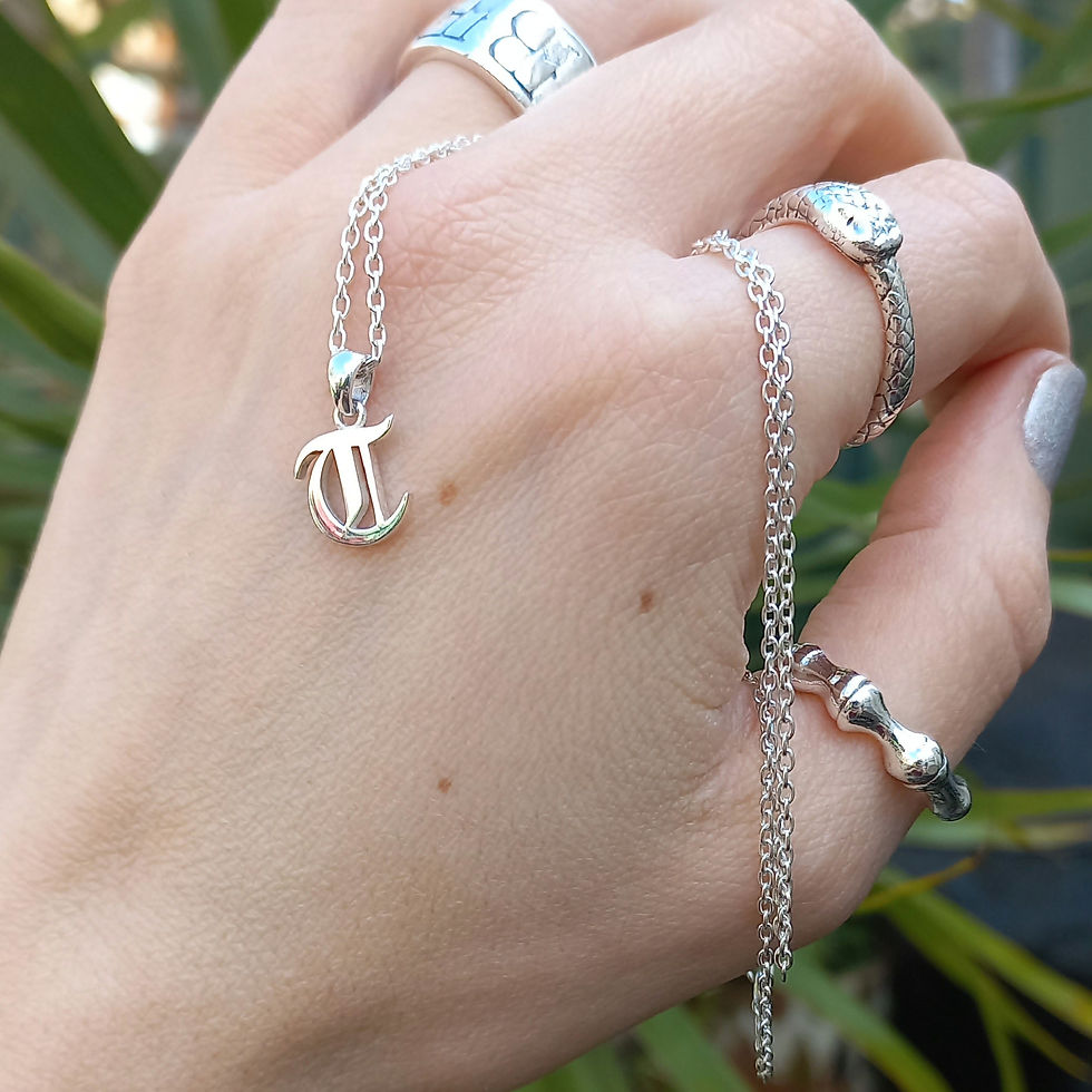 Thumbnail: Dainty Gothic Initial Necklace