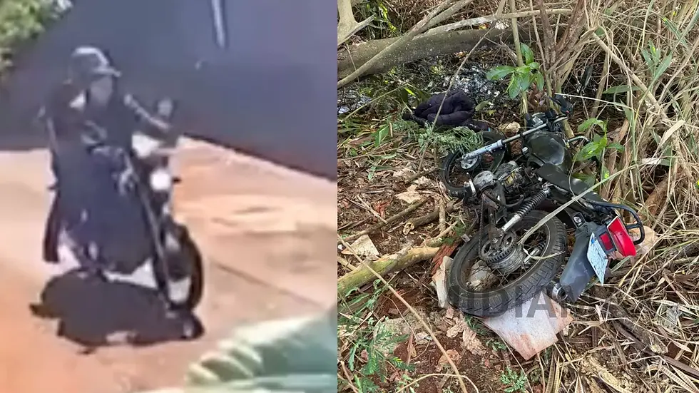 Moto que a dupla utilizou para o crime. (Reprodução, Babalizando MS e Fala Povo Midiamax)