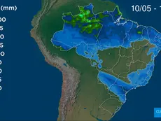 O TEMPO E A TEMPERATURA: domingo (10) para todo o Brasil