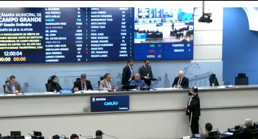 Câmara de Campo Grande aprova parcelamento de R$ 2,38 bilhões em dívida previdenciária