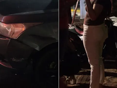 Colisão entre carro e moto mobiliza Bombeiros no Jardim dos Estados